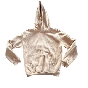 COMFRT Sweatshirt Large tan logo and pockets on arm, front pocket